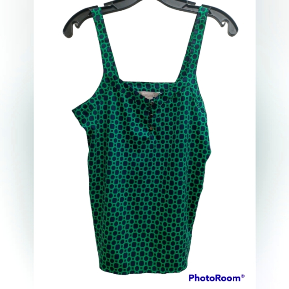 Banana Republic Blouse Woman Green/Black Print Size XS